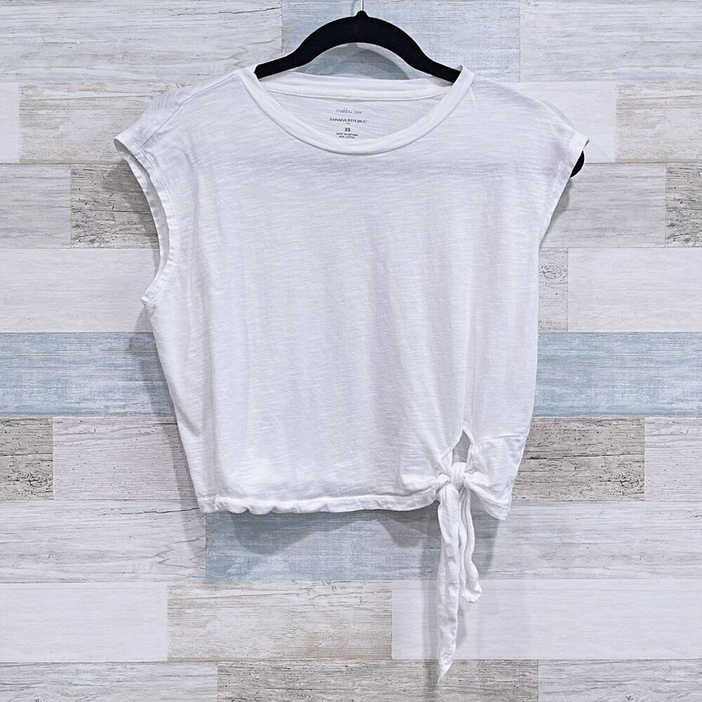 BANANA REPUBLIC Tie Hem Muscle Malibu Tee Womens XS